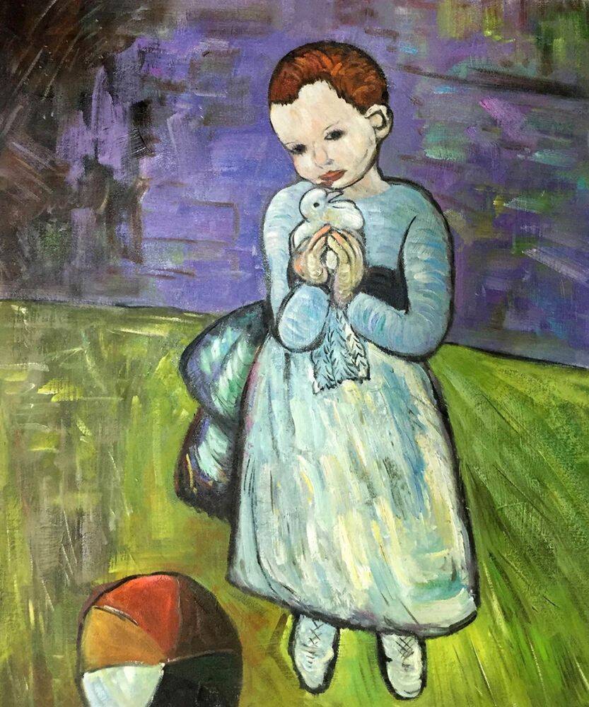 Child Holding a Dove Picasso Paint By Numbers