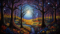 Thumbnail for Magical Forest And Moon  Paint by Numbers Kit