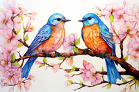 Thumbnail for A Sweet Lovebirds Gaze  Paint by Numbers Kit