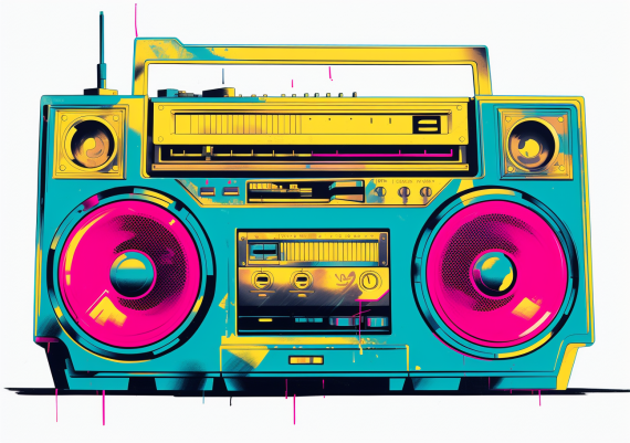 80s Style Bright Boombox