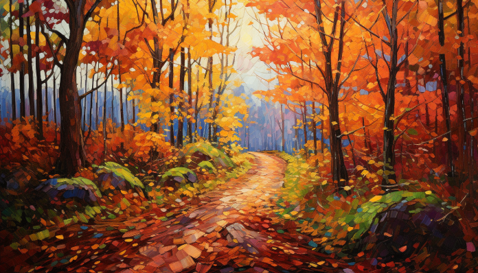 Bright Autumn Trail  Paint by Numbers Kit