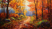 Thumbnail for Bright Autumn Trail  Paint by Numbers Kit