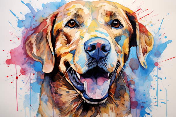 Watercolor Colorful Labrador  Paint by Numbers Kit