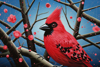 Thumbnail for Artsy Red Cardinal  Paint by Numbers Kit