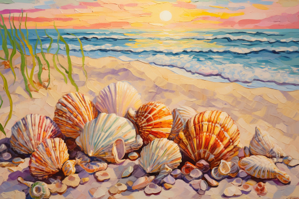 Shells In The Sand  Paint by Numbers Kit