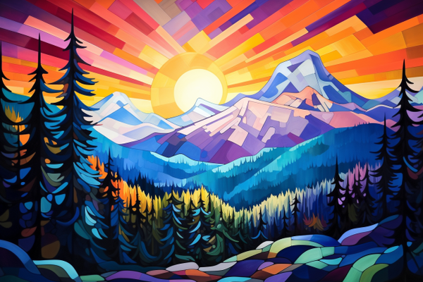 Crisp And Colorful Mountain Range – Paint By Numbers