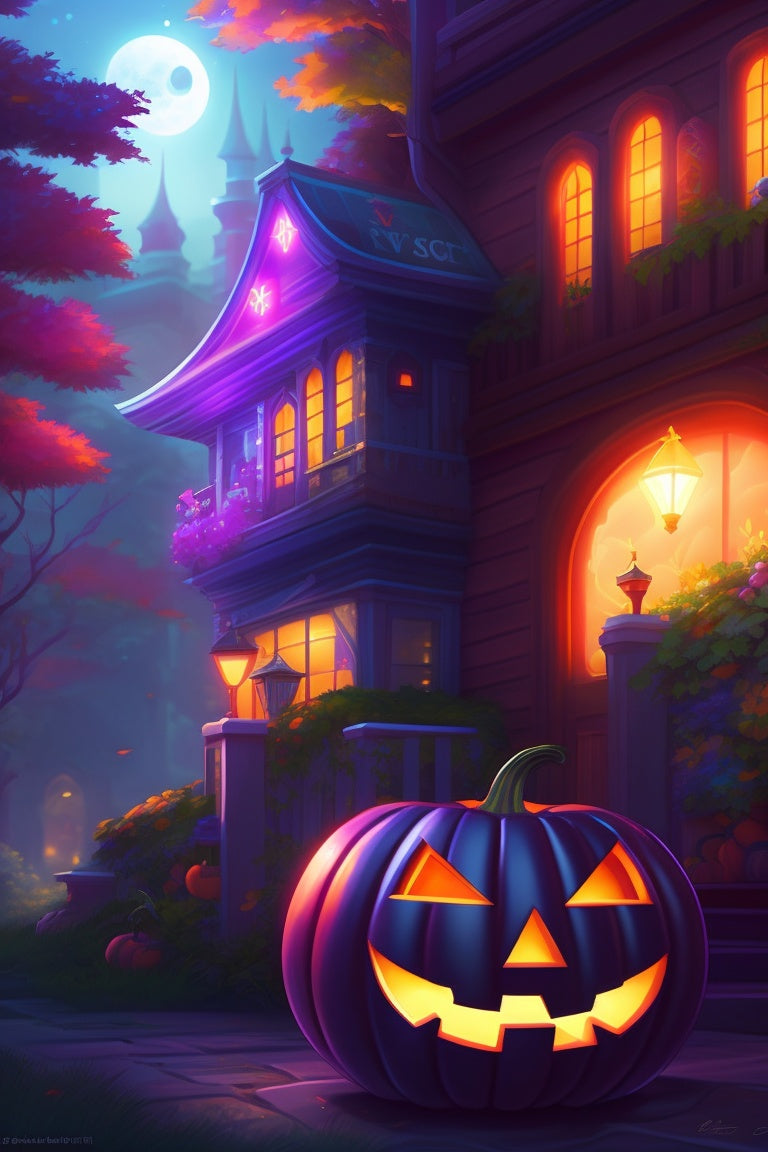 Jack-o-lantern On Halloween Night