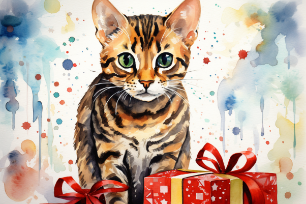 Christmas Bengal Cat