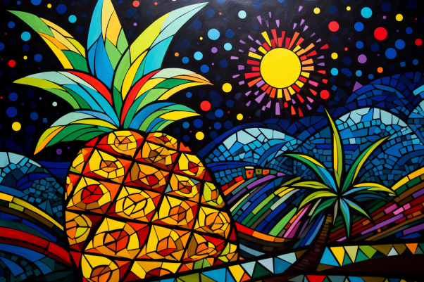 Colorful Starry Night Pineapple  Paint by Numbers Kit