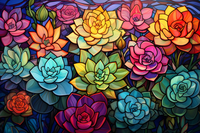 Thumbnail for Colorful Stained Glass Succulents