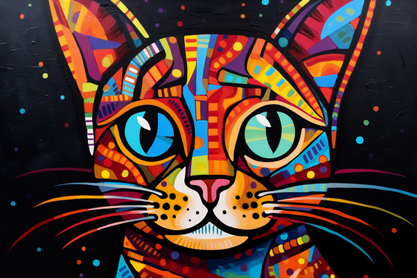 Bold Blue Eyed Bengal Cat  Paint by Numbers Kit