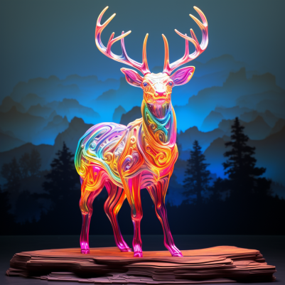 Mesmerizing Rainbow Glass Deer