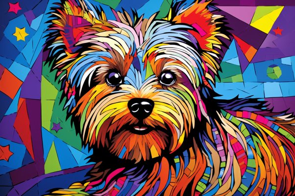 Fun Color Yorkie Art  Paint by Numbers Kit