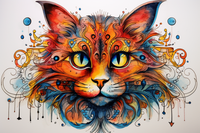 Thumbnail for Artsy Watercolor Kitty Cat  Paint by Numbers Kit