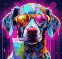 Thumbnail for Groovy Dog In Gold Glasses Ready To Chill