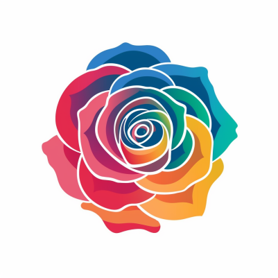 Simple Rainbow Rose  Paint by Numbers Kit