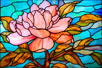 Thumbnail for Graceful Single Flower On Stained Glass