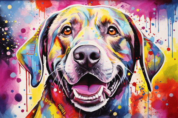 Happy Labrador Colorful Watercolor