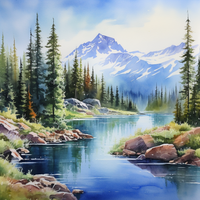 Thumbnail for Calm Morning In The Mountains  Paint by Numbers Kit