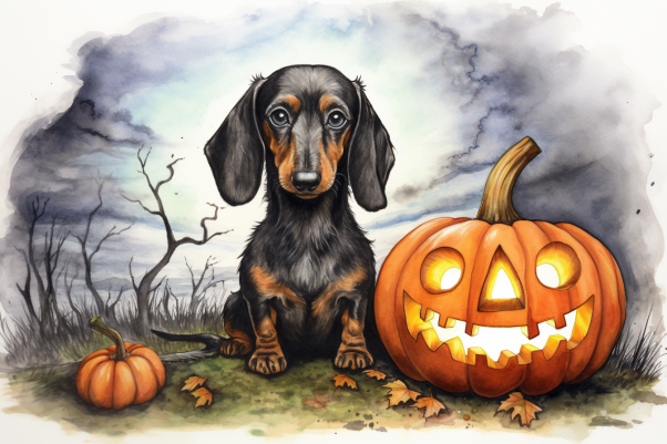 Dachshundhalloweenpumpkin