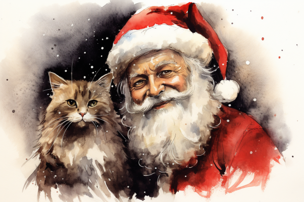Santa And Kitty