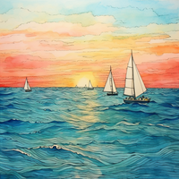Thumbnail for Sailboats At Sea During Sunrise