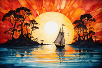 Thumbnail for Sunset Sailboat And The Sea