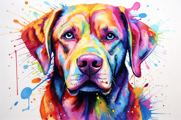 Labrador In Colorful Watercolor  Paint by Numbers Kit