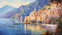 Thumbnail for Amalfi Coast Scene  Paint by Numbers Kit