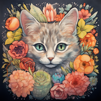 Thumbnail for Featuring Blue Eyed Kitty In Flowers