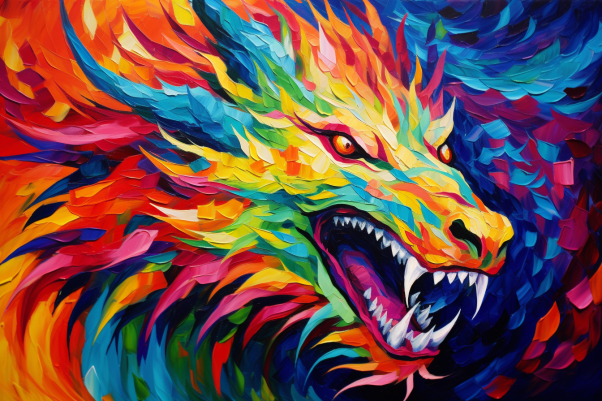 Ferocious Colorful Dragon