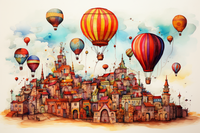 Thumbnail for Watercolor Hot Air Balloon Festival