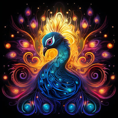 Abstract Celestial Peacock