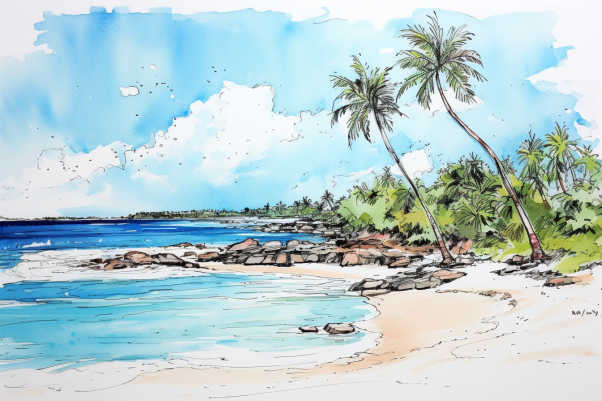 Watercolor Beach