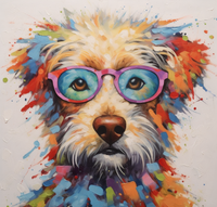 Thumbnail for Smart Colorful Dog In Blue And Pink Glasses