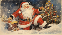Thumbnail for Santa In The Snow  Paint by Numbers Kit