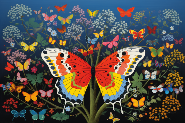 Tree Of Butterflies  Paint by Numbers Kit