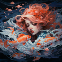 Thumbnail for A Girl And Her Goldfish  Paint by Numbers Kit