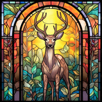 Thumbnail for Glorious Deer On Stained Glass