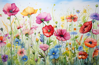 Thumbnail for Colorful Springtime Wildflowers  Paint by Numbers Kit