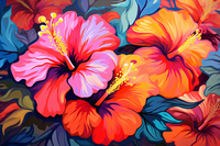Thumbnail for Beautiful Vibrant Hibiscus  Paint by Numbers Kit
