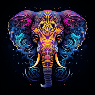 Colorful Abstract Elephant