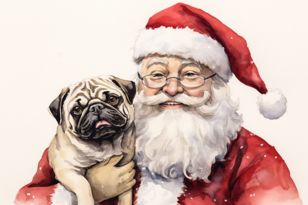 Santa Clause With Pug