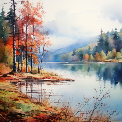 Calm Fall Day At The Lake  Paint by Numbers Kit