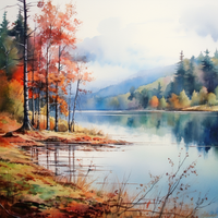 Thumbnail for Calm Fall Day At The Lake  Paint by Numbers Kit