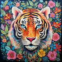 Thumbnail for Mesmerizing Beautiful Tiger And Flowers