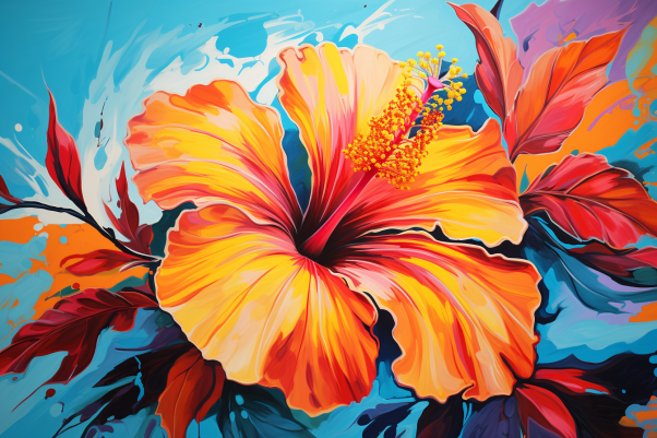 Glorious Golden Hibiscus  Paint by Numbers Kit