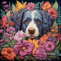 Thumbnail for Sweet Puppy Face Among Flowers