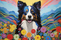 Thumbnail for Bold Colorful Australian Shepherd   Paint by Numbers Kit