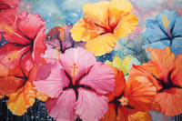 Thumbnail for Closeup Multicolor  Hibiscus  Paint by Numbers Kit